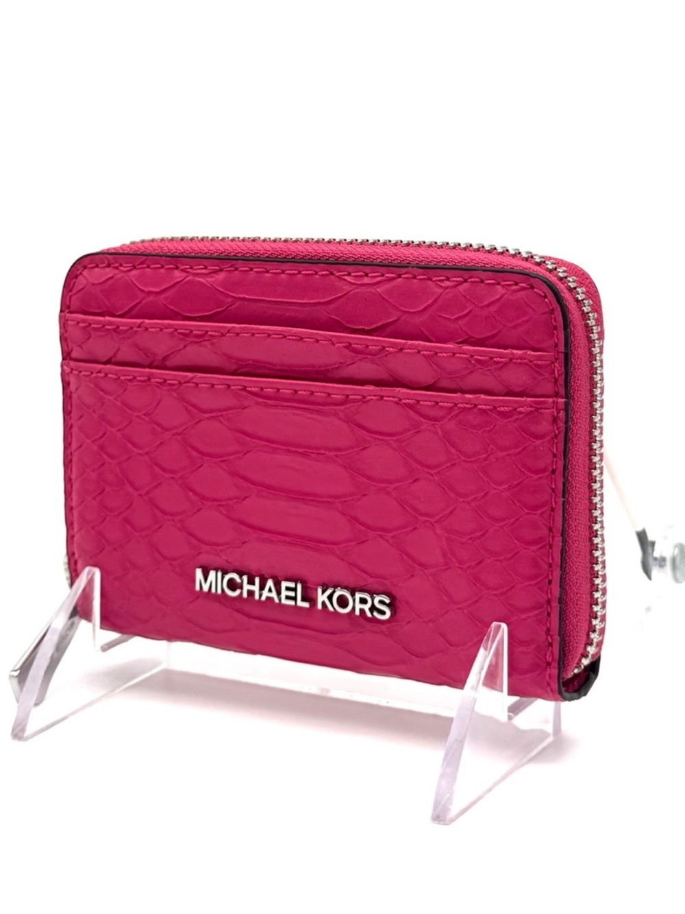 Michael Kors Medium ZA Card Case Wallet Electric Pink